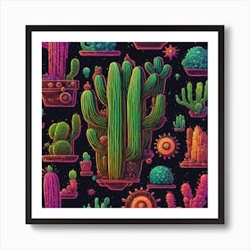 Cactus Pattern 24 Poster