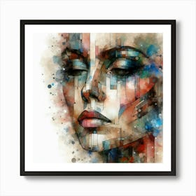 Abstract Woman'S Face Art Print