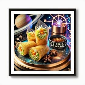 A Futuristic Dish Called Asterian Spring Rolls, Fe Art Print