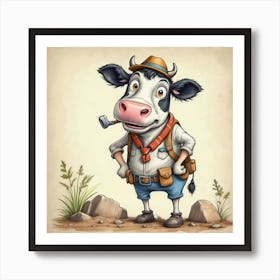 Cartoon Cow 13 Art Print