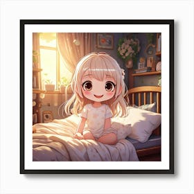 Firefly Chibi Girl Smiling In A Cozy Bedroom 36801 (3) Art Print