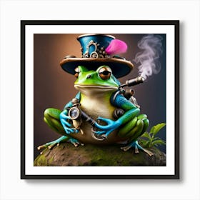 bubble pipe frog Art Print