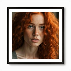 Portrait Of A Young Woman With Red Hair Art Print