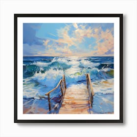 Oceanic Canvas: Monet's Whispers Art Print