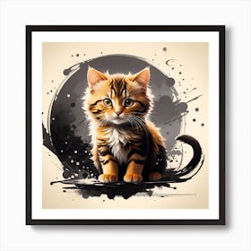 Tabby Kitten Art Print
