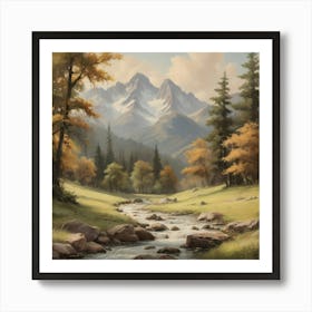 Stream In The Mountains art print 1 Póster