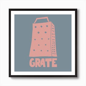 Kitchen Print Blue / Pink Art Print