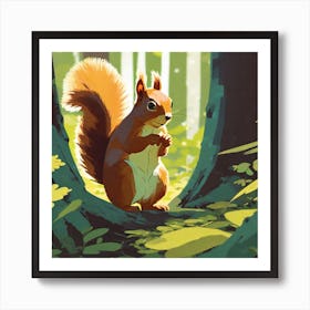 Squirrel In The Woods 44 Art Print