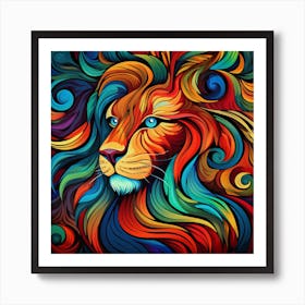 Colorful Lion 1 Art Print