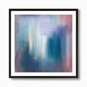 Breathe, Calm Art, Abstract Painting, Pastel, Cloud Art, Blue, Pink, Colourful Art, Sky, Scenery, Expressionism, Minimalist Art, Modern Art Print