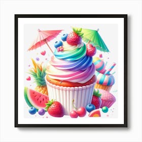 Rainbow Cupcake 13 Art Print