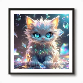 Cute Kitten With Blue Eyes 1 Art Print