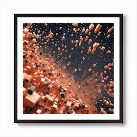 Abstract Cubes Art Print