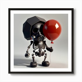 Skeleton With A Balloon Art Print