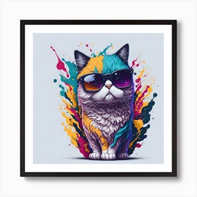 Cat In Sunglasses 3 Art Print