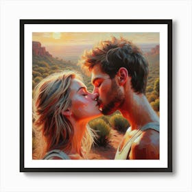 Kissing In The Desert Art Print