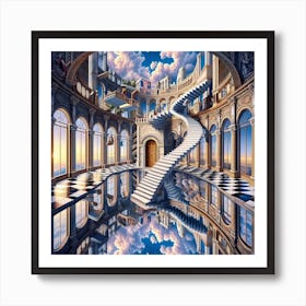 Inspired by: M.C. Escher's Architectural Illusions and Impossible Spaces Art Print