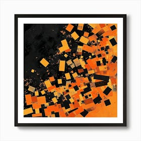 Orange Squares Art Print