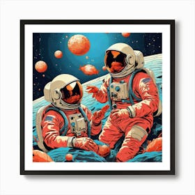 Astronauts In Space 3 Art Print