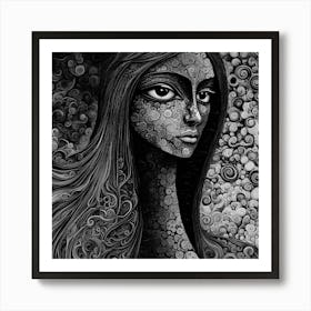 Black and White Woman 1 Art Print