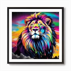 Colorful Lion 4 Art Print