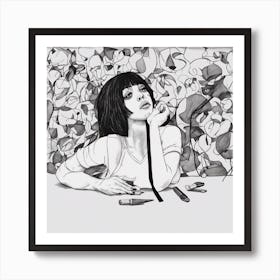 Girl With A Pen Art Print