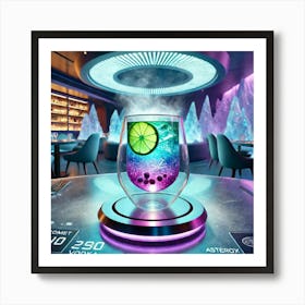 A Futuristic Cocktail Named Frozen Aurora, Serve Art Print