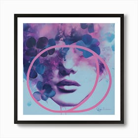 Purple floral woman poster Art Print