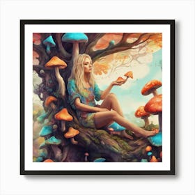 Mushroom Girl Art Print