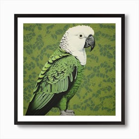 Ohara Koson Inspired Bird Painting Parrot 3 Square Art Print