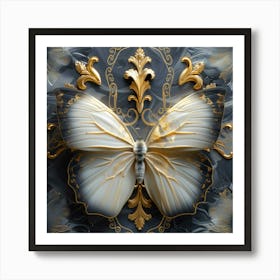 Butterfly In Gold Art Print