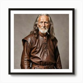 Old Man In Leather Art Print