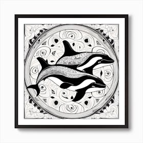 Orca Whales Art Print