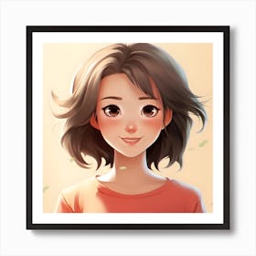 Portrait Of A Girl Anime Art Print