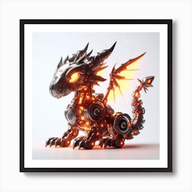 Robot Dragon Art Print