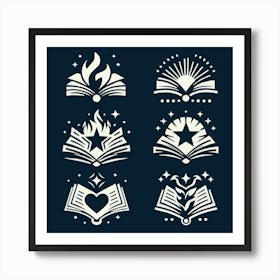 Book Icons Set Web Icons Design Collection (4) Art Print