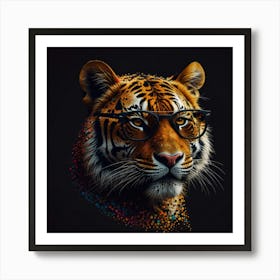 Tiger With Glasses Art Print