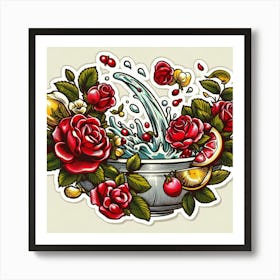 Roses And Lemons Art Print