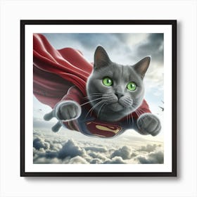 Superman Cat Art Print
