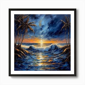 Sunset At The Beach Art Print