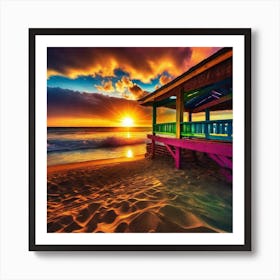 Sunset On The Beach 167 Art Print