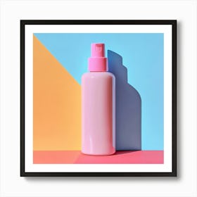 Pink Bottle On A Colorful Background 7 Art Print