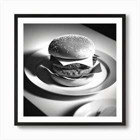 Burger On A Plate 18 Art Print