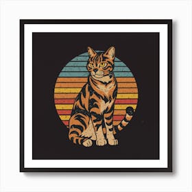 Striped Cat Art Print