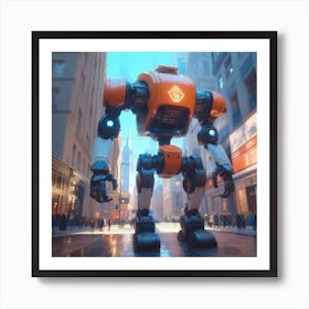 Robot In City Of London Unreal Engine Greg Rutkowski Loish Rhads Beeple Makoto Shinkai And Loi (3) Art Print