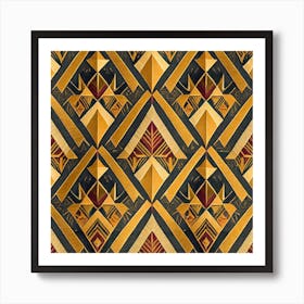 Firefly Beautiful Modern Abstract Detailed Native American Tribal Pattern And Symbols With Uniformed (6) Art Print