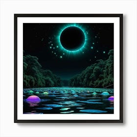 Moon Glows In The Dark Art Print