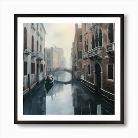 David Hockney Style. Venice Canals in Winter 1 Art Print