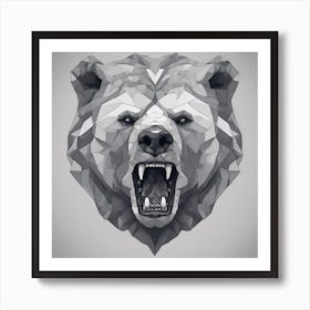 Low Poly Bear Head Art Print