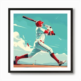 A Baseball Player Hitting Home Run Lofi Illustra 1718672720 4 Art Print